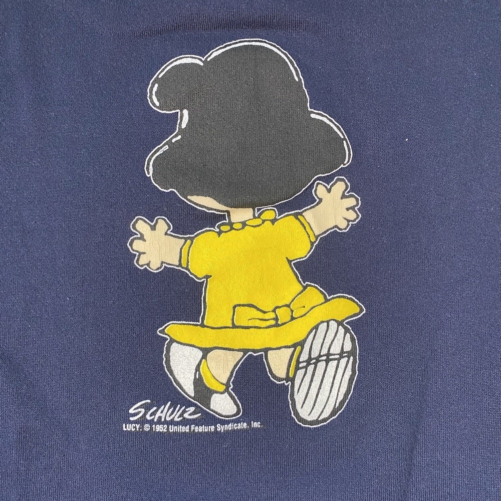 Vintage 90s Peanuts Lucy Double Sided Hoodie Charles Schulz Size Men's Medium - Picture 7 of 7